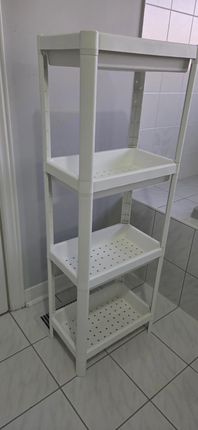 White 4-Tier Plastic Shelf Unit