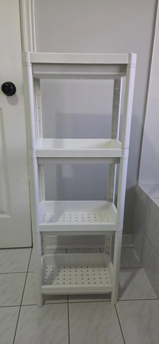 White 4-Tier Plastic Shelf Unit - photo 2