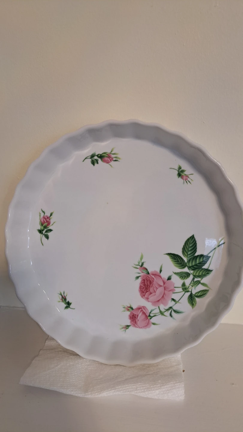 Fleur Rose Pie Plate