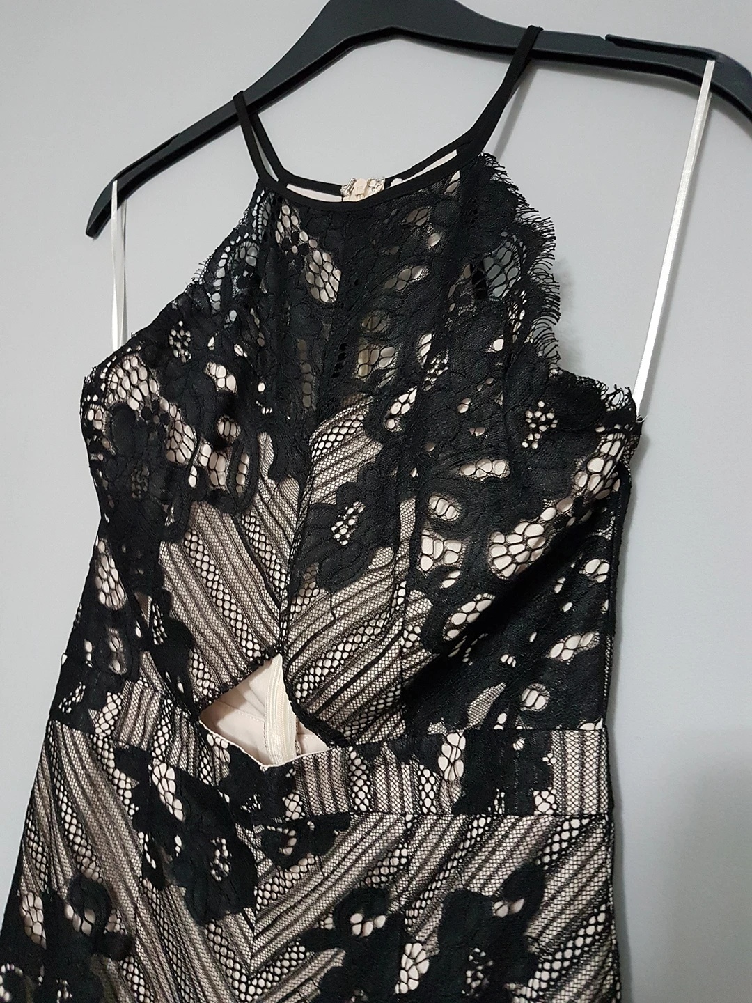 Missguided Black Lace Halter Neck Dress Size 14 - photo 2