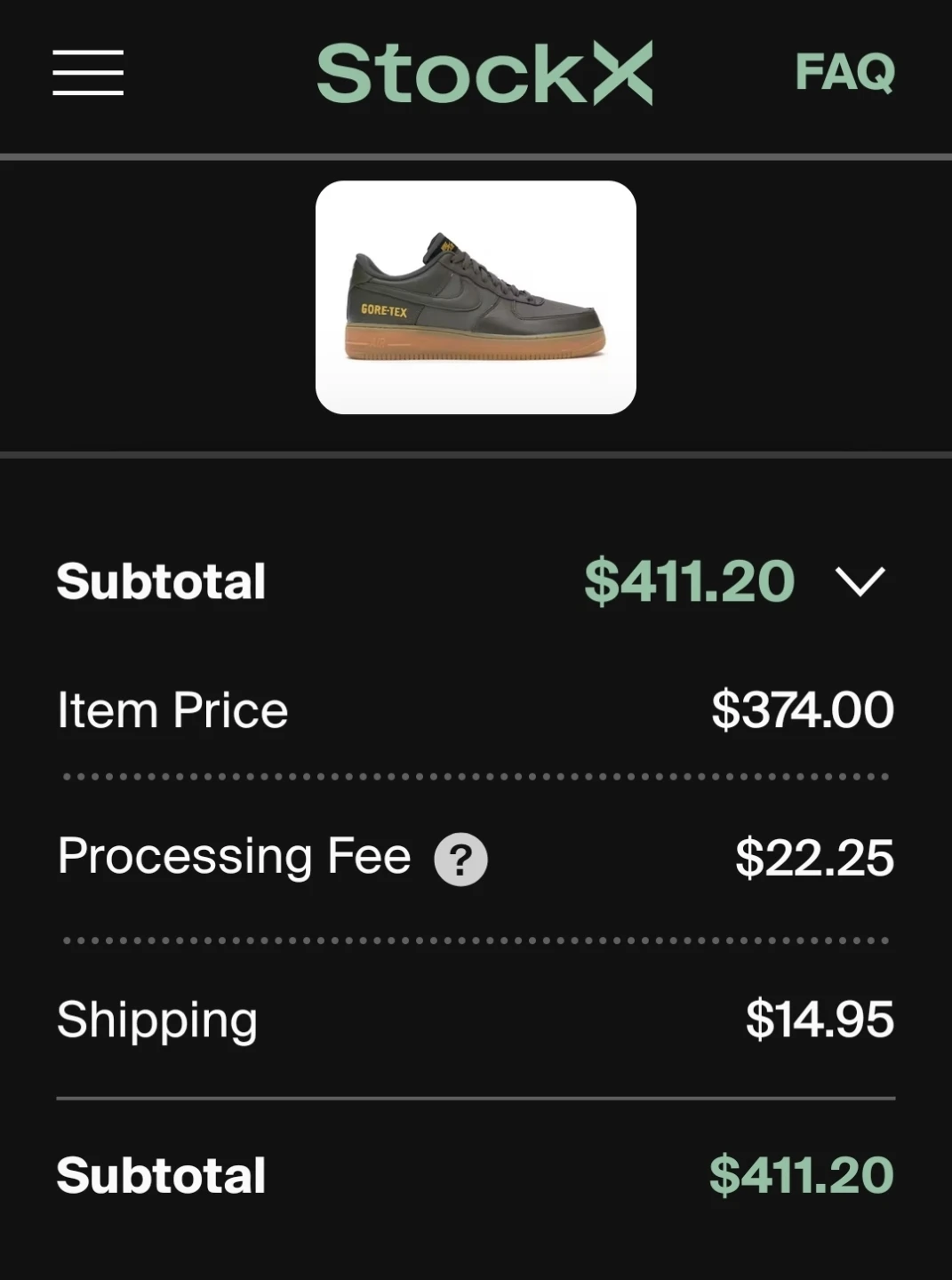 Nike Air Force 1 Gore-Tex Olive Sneakers - photo 3