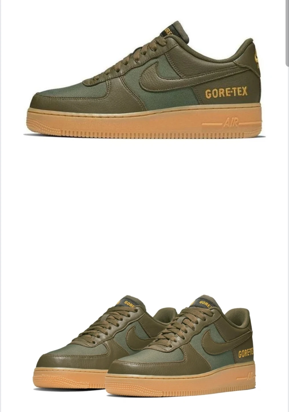 Nike Air Force 1 Gore-Tex Olive Sneakers - photo 4