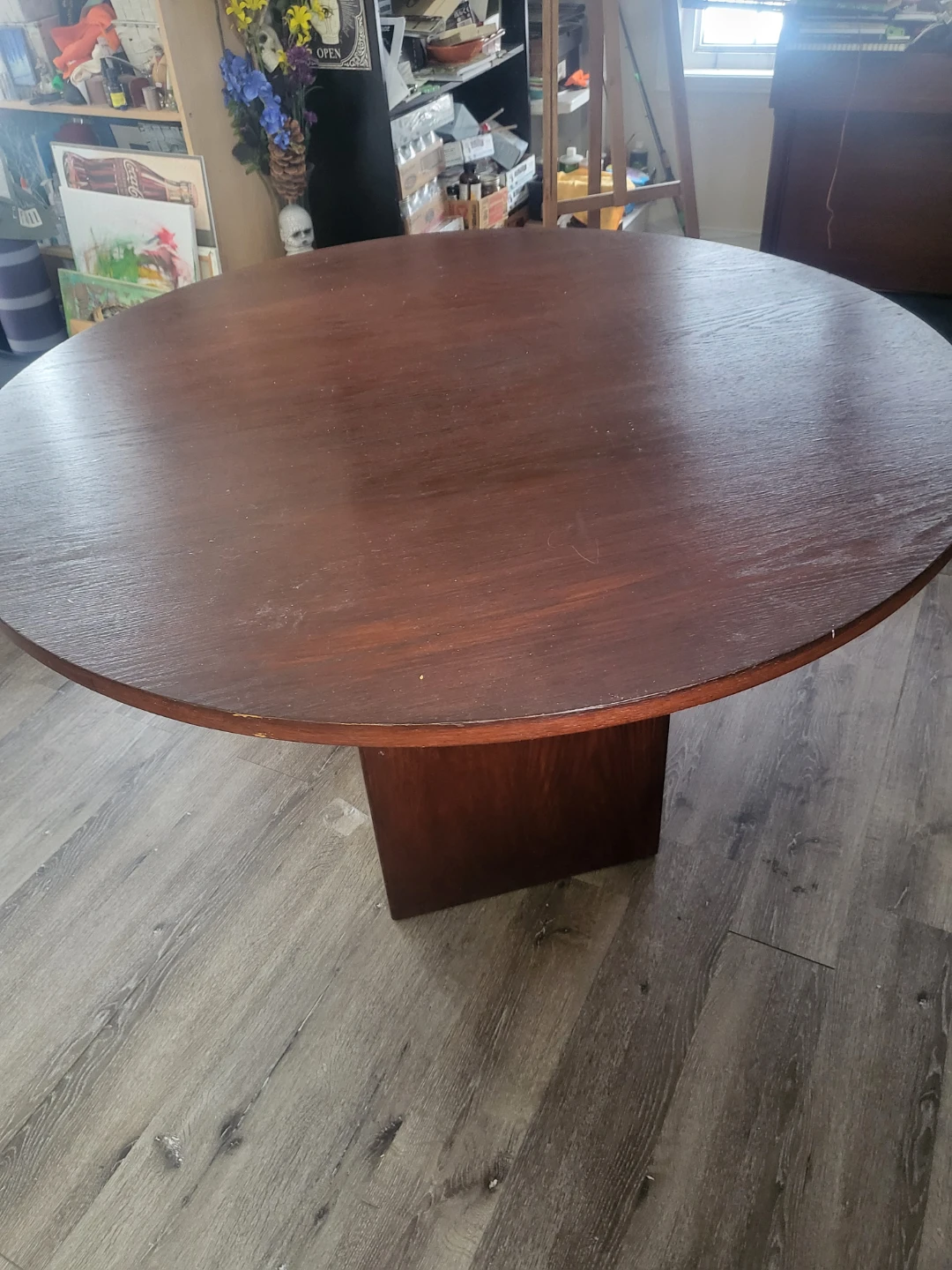 Round Oak Wooden Dining Table
