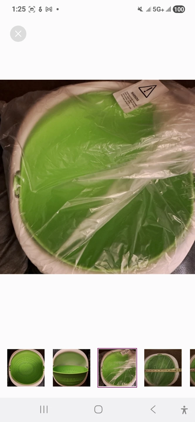 NEW COLANDER, FOOD RINSER, STRAINER, WASHER, GREEN, WHITE - photo 3