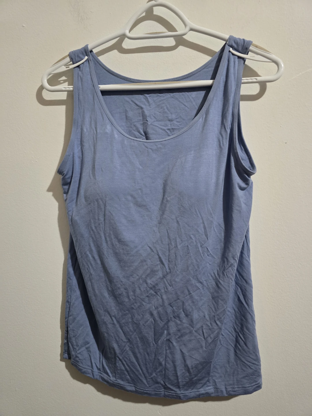 Women’s Dusty Blue Tank Top with Built-in Bra - Size XL