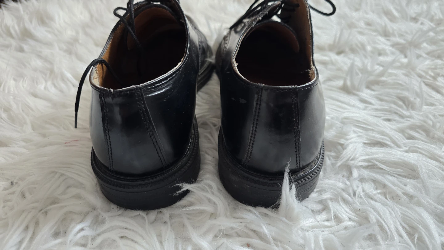 Leather Black Cap Toe Oxford Shoes - Size 8.5 - photo 3