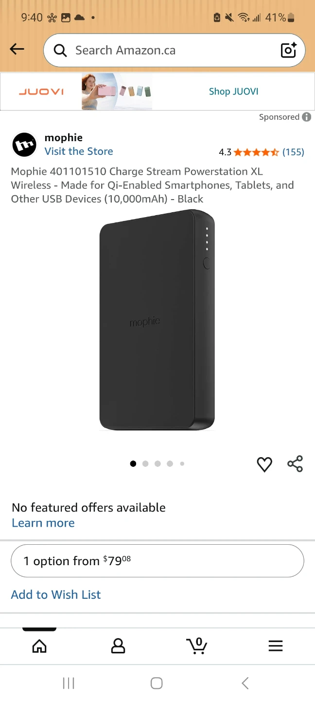 Mophie Powerstation Wireless XL Power Bank - Black 🧡