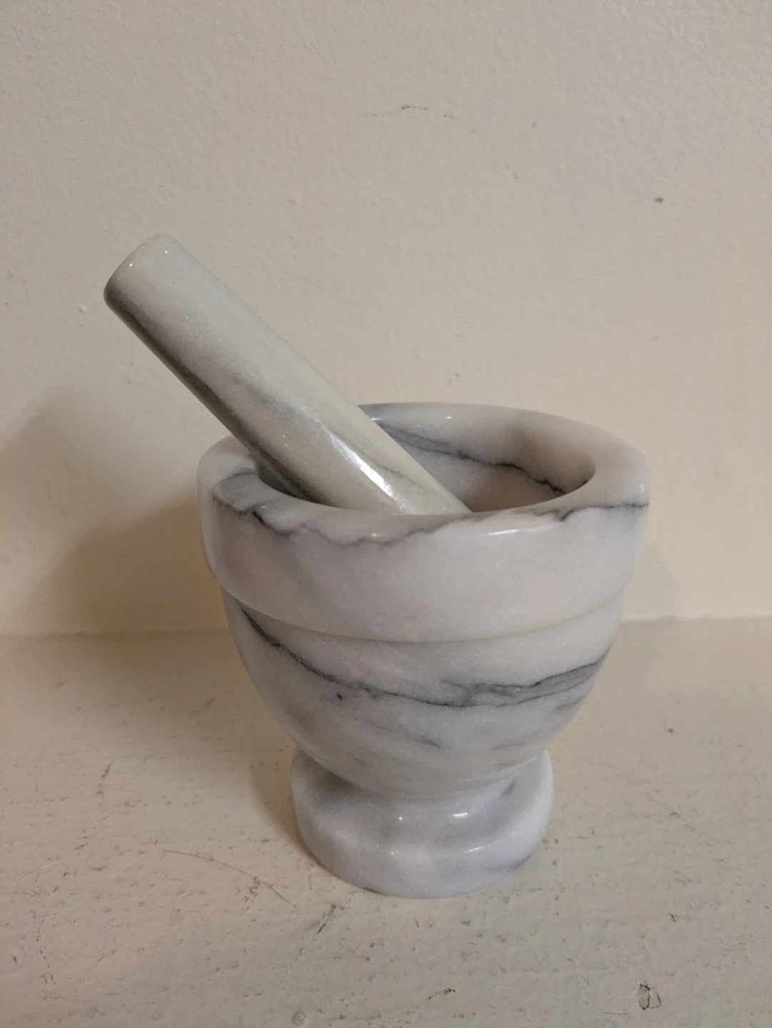 Vintage Marble Mortar and Pestle Set