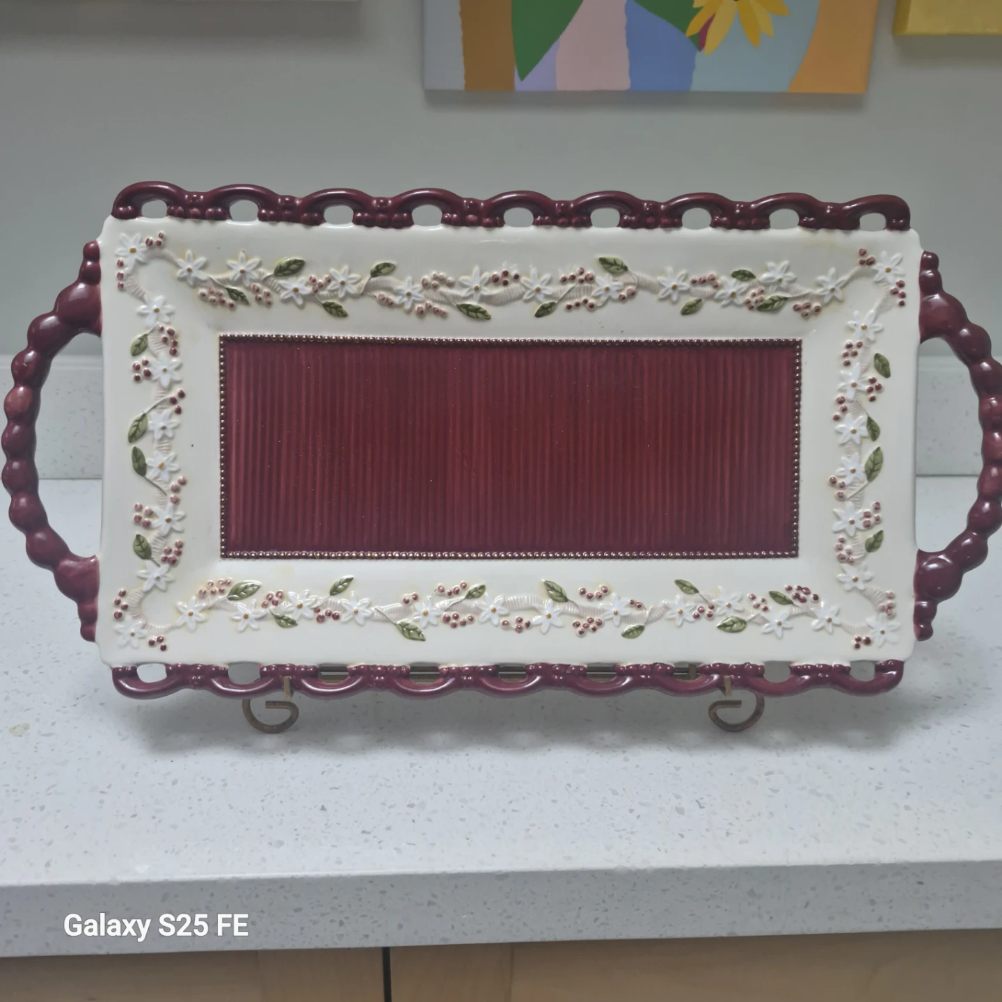 Decorative Serving Tray with Stand