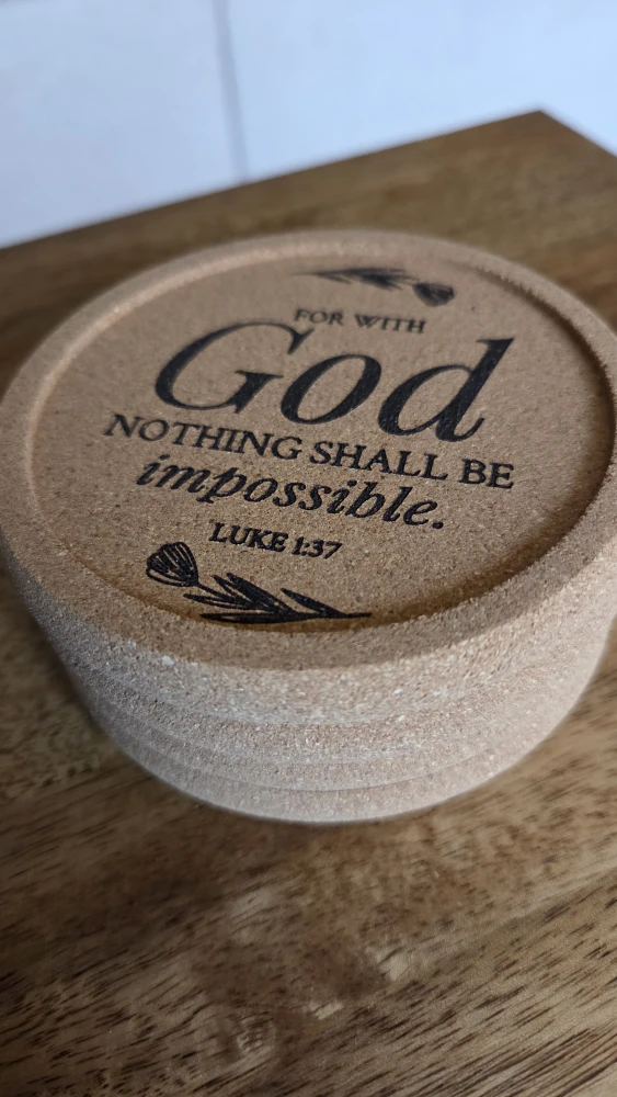 Christian Bible Verse Cork Coasters (New Set of 4) - photo 3
