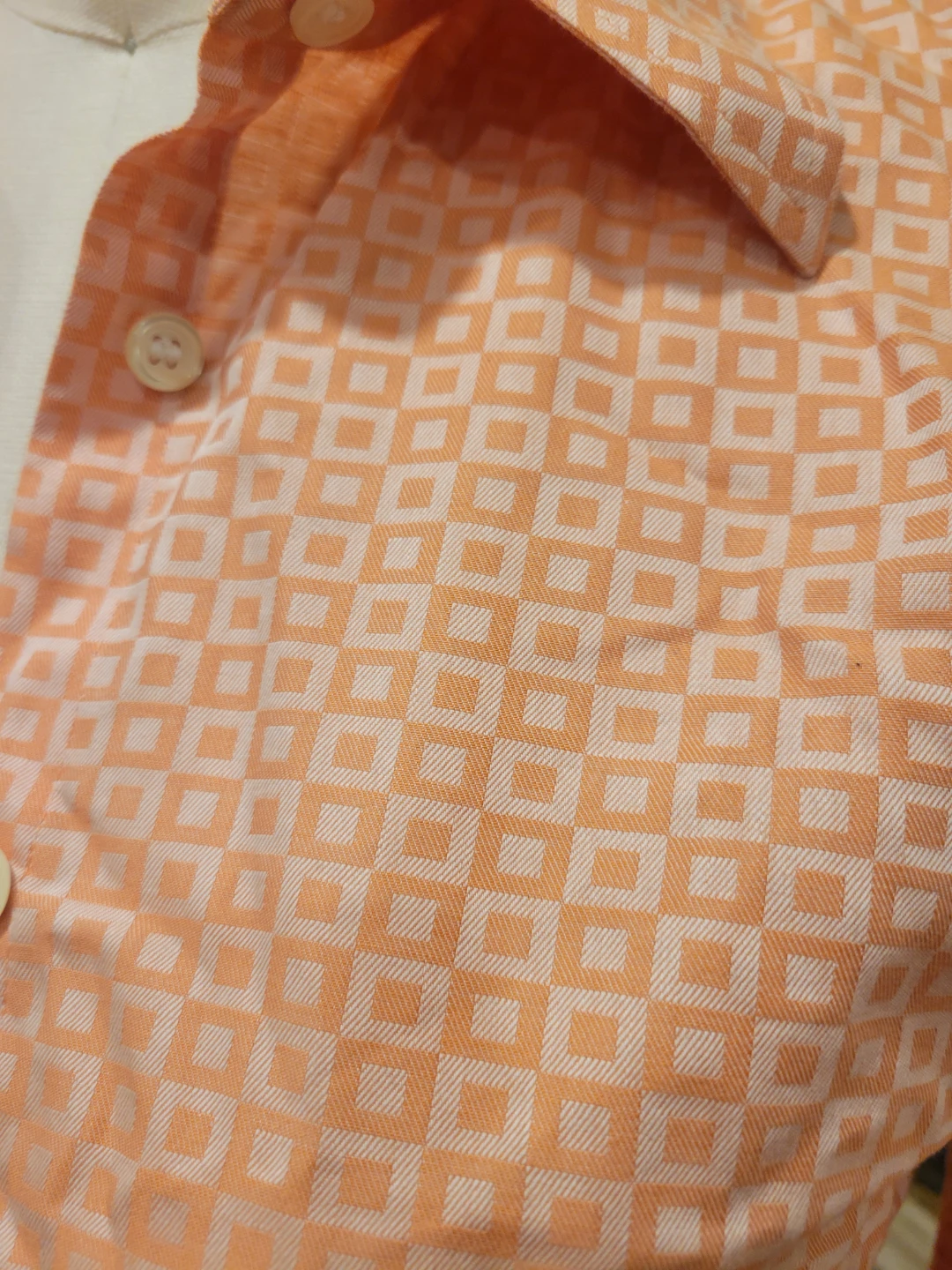Holt Renfrew Orange Geometric Print Button-Up Shirt - photo 2