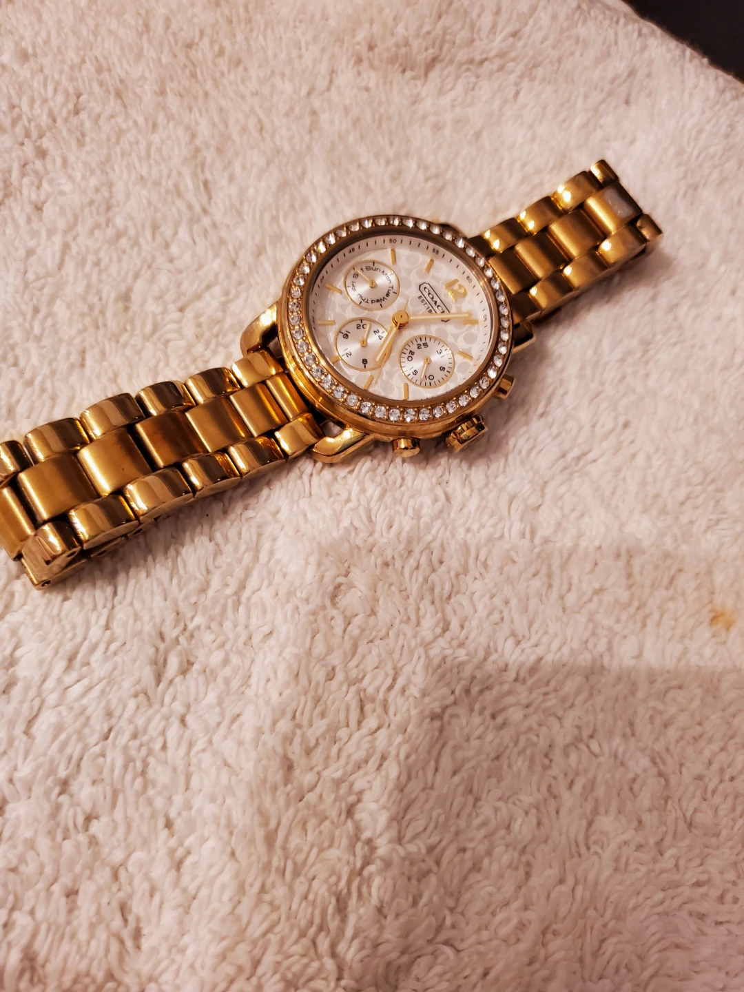 Coach Gold Tone Crystal Chronograph Watch - photo 4