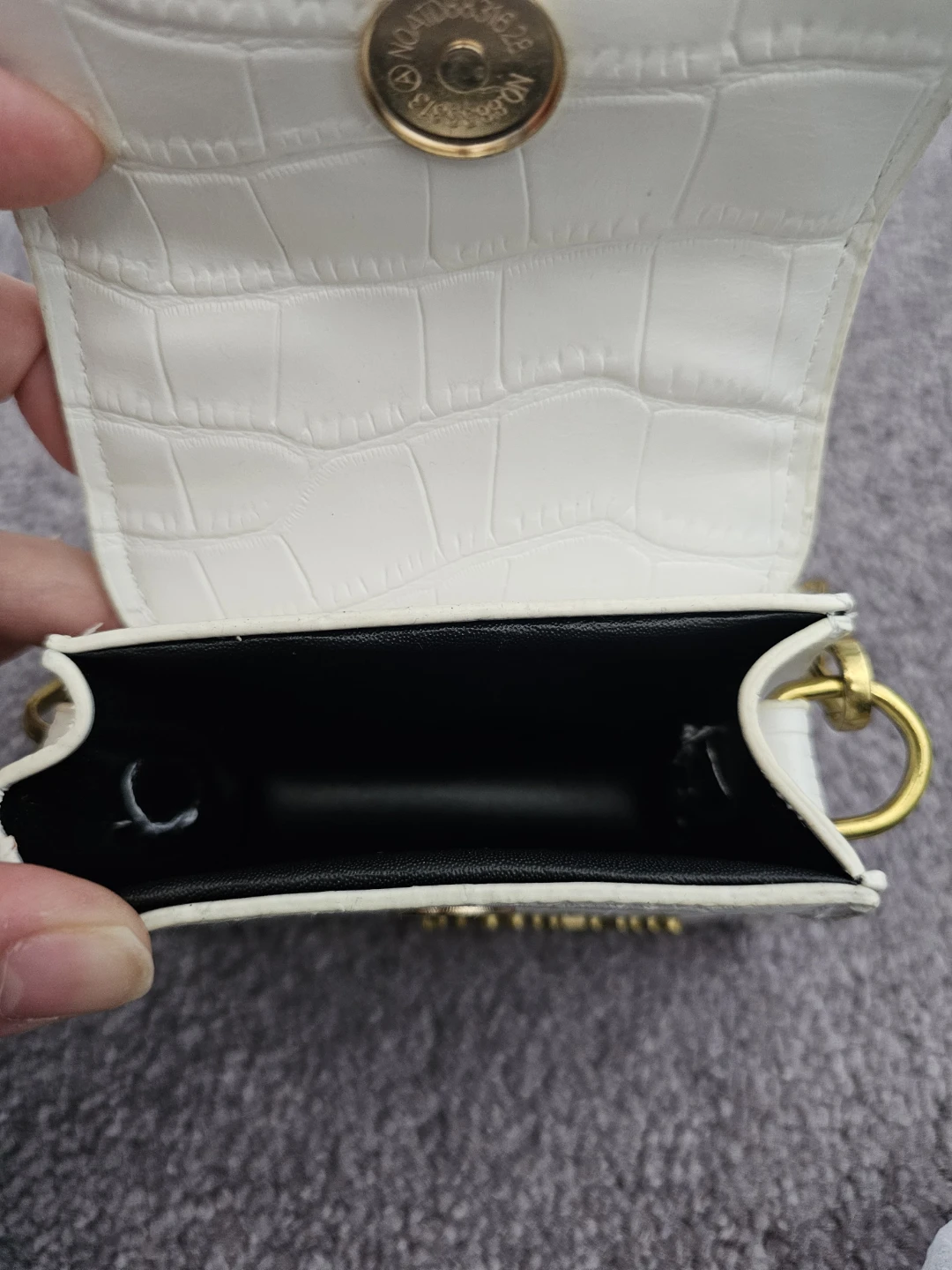 White Crocodile-Embossed Micro Bag (Jacquemus Inspired) - photo 2
