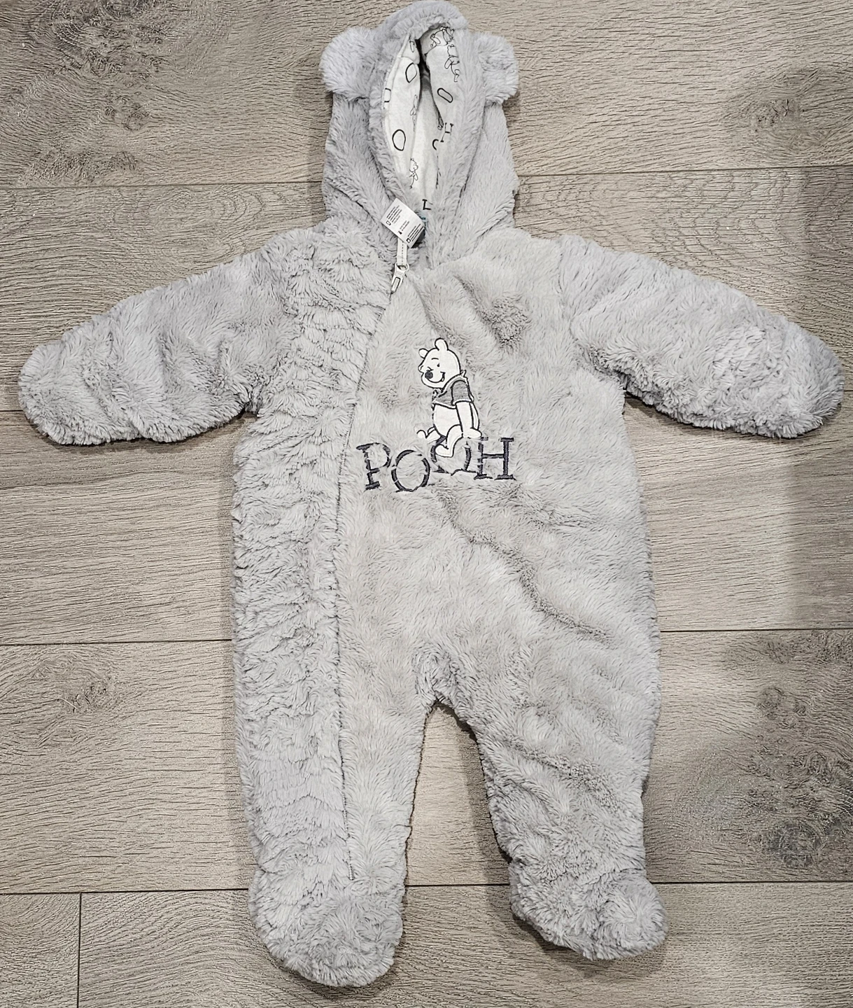 Baby's Winnie the Pooh Fleece bodysuit - Grey - 3-6M