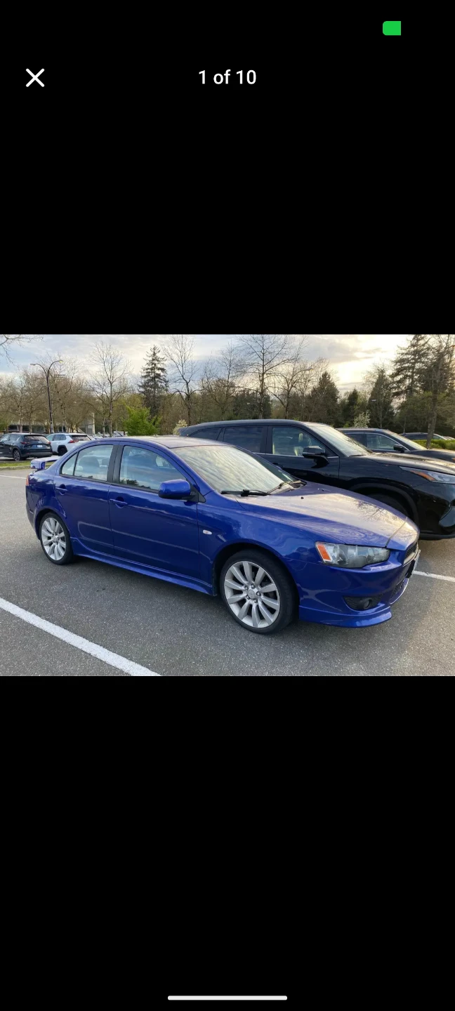 Blue Mitsubishi Lancer