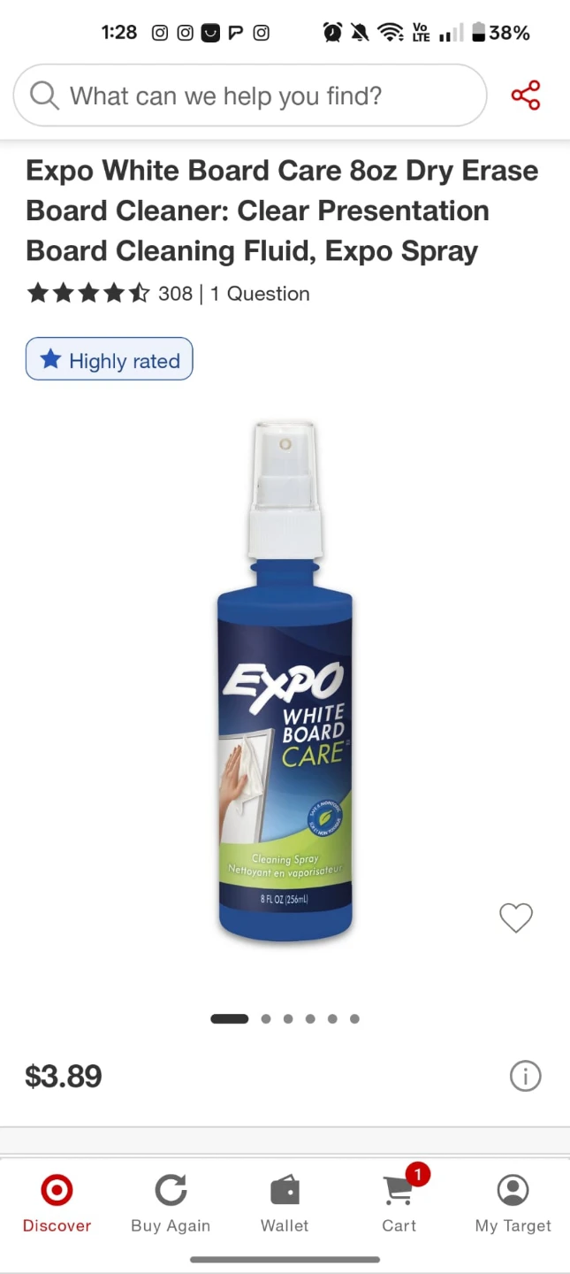 Expo White Board Care 8oz Dry Erase Board Cleaner