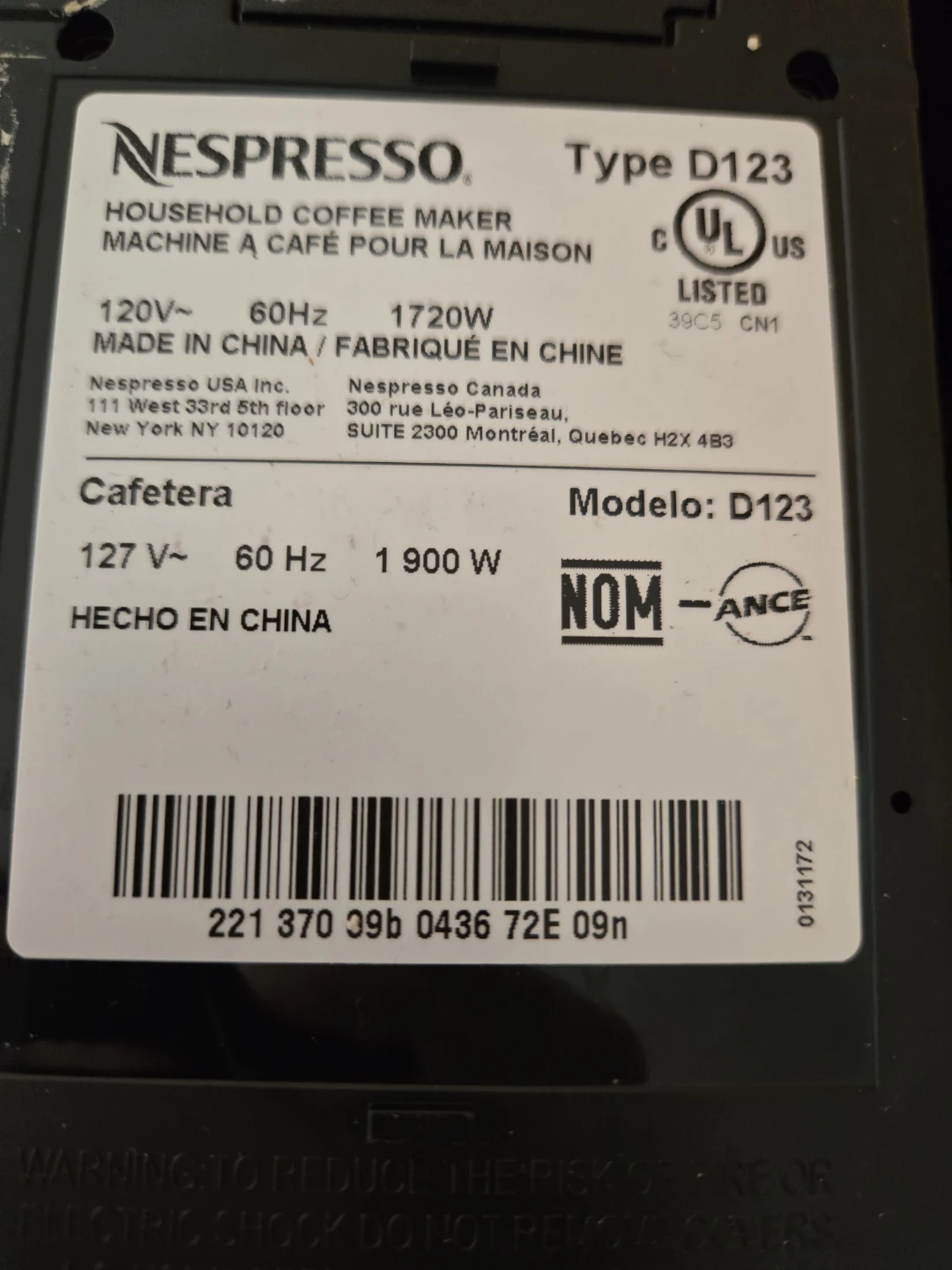 Nespresso D123 Household Coffee Maker - photo 2