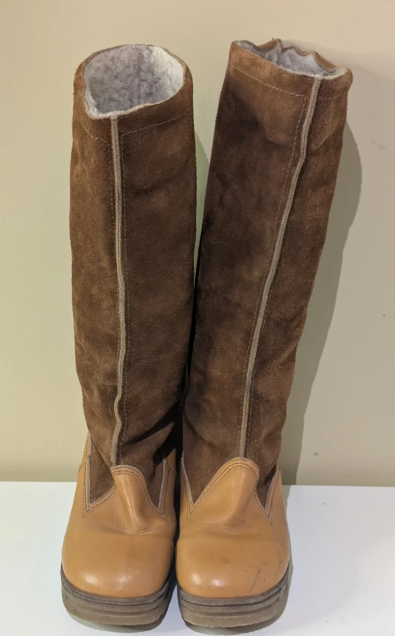 Women's Suede and Leather Boots - 6.5-7