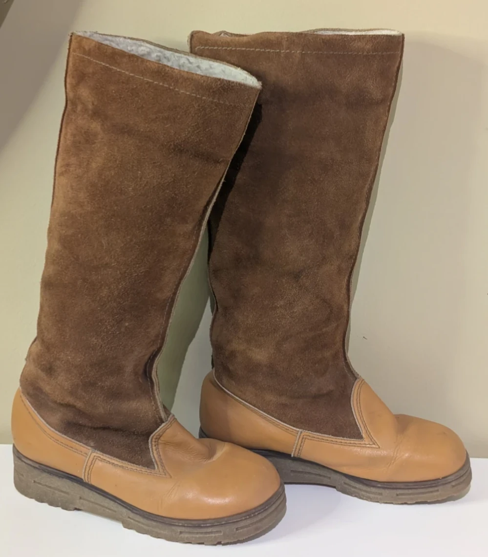 Women's Suede and Leather Boots - 6.5-7 - photo 2