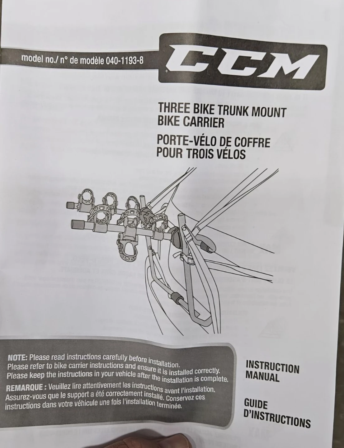 3 Bike Trunk Mount Carrier