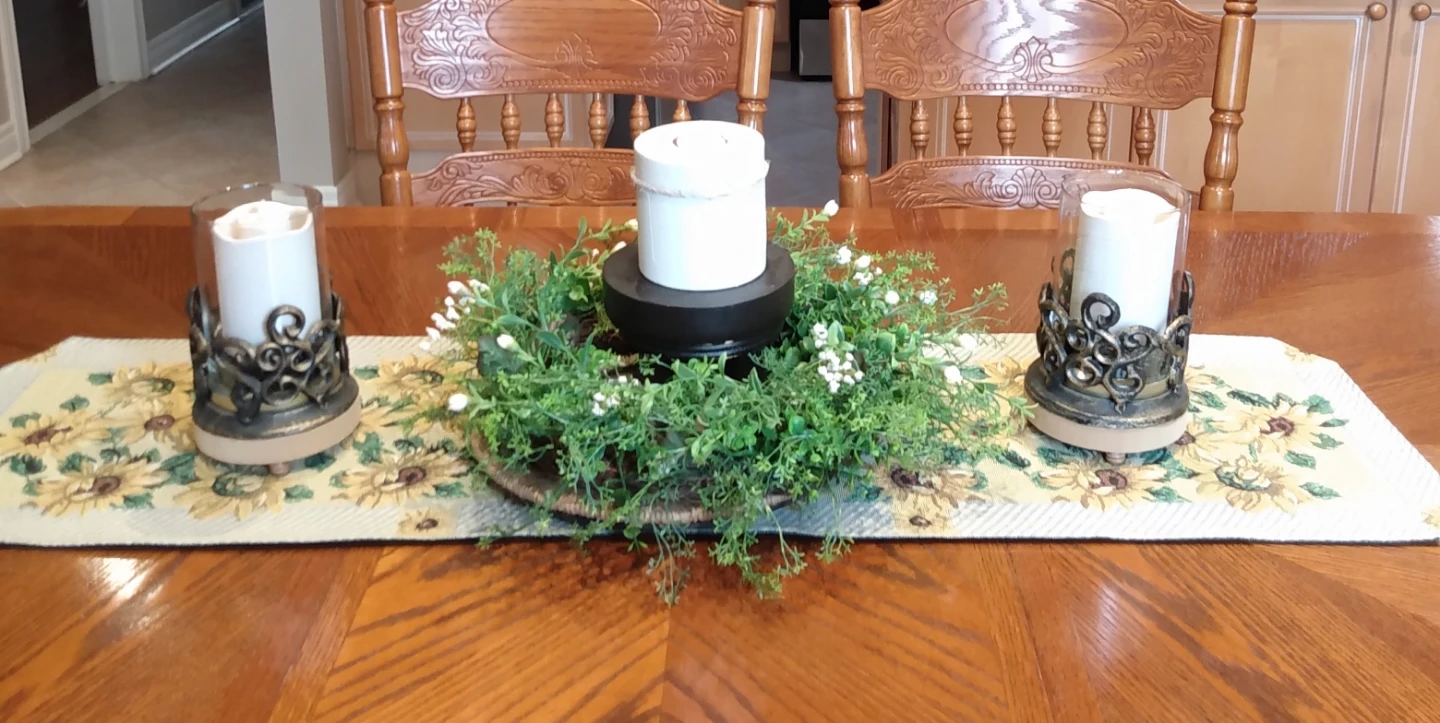 Spring/ Summer Table Runner with Sunflowers 46x12 inches.
