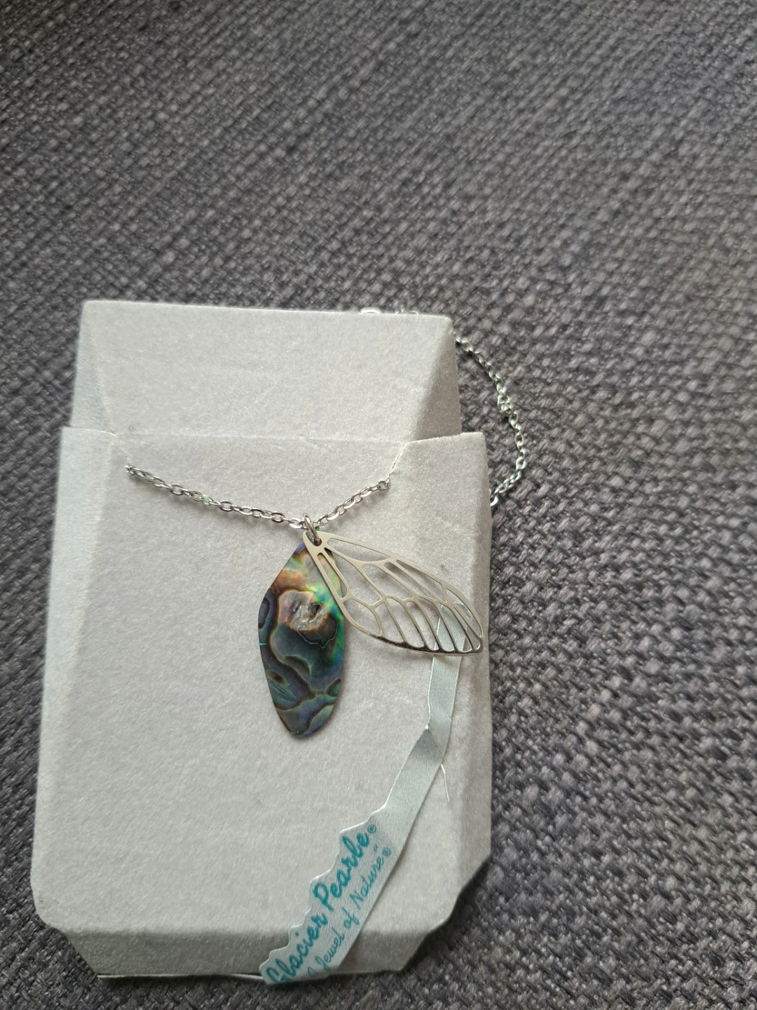 Glacier Pearle Necklace with Abalone Wing Pendant - photo 2