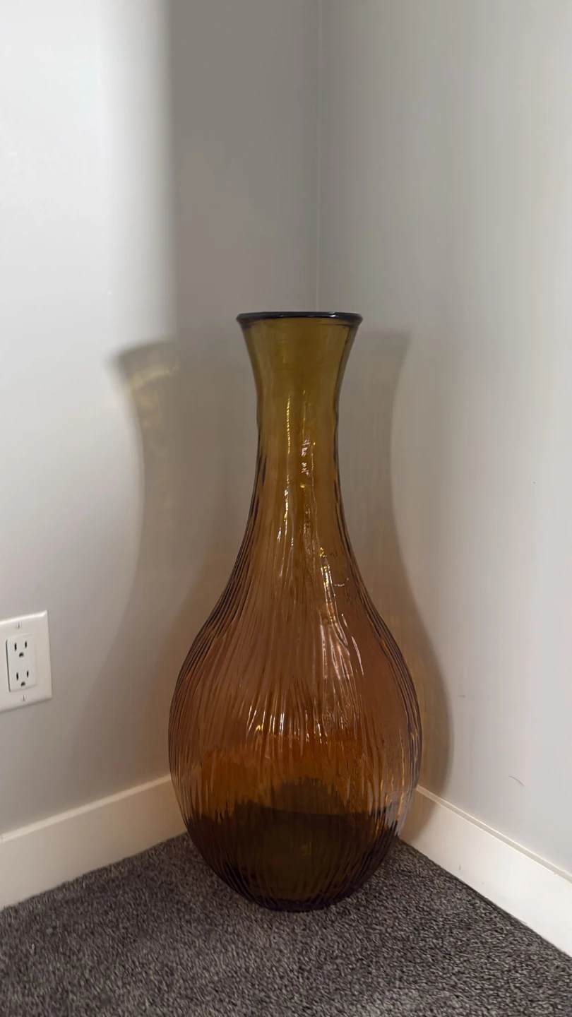 Large Amber Glass Vase