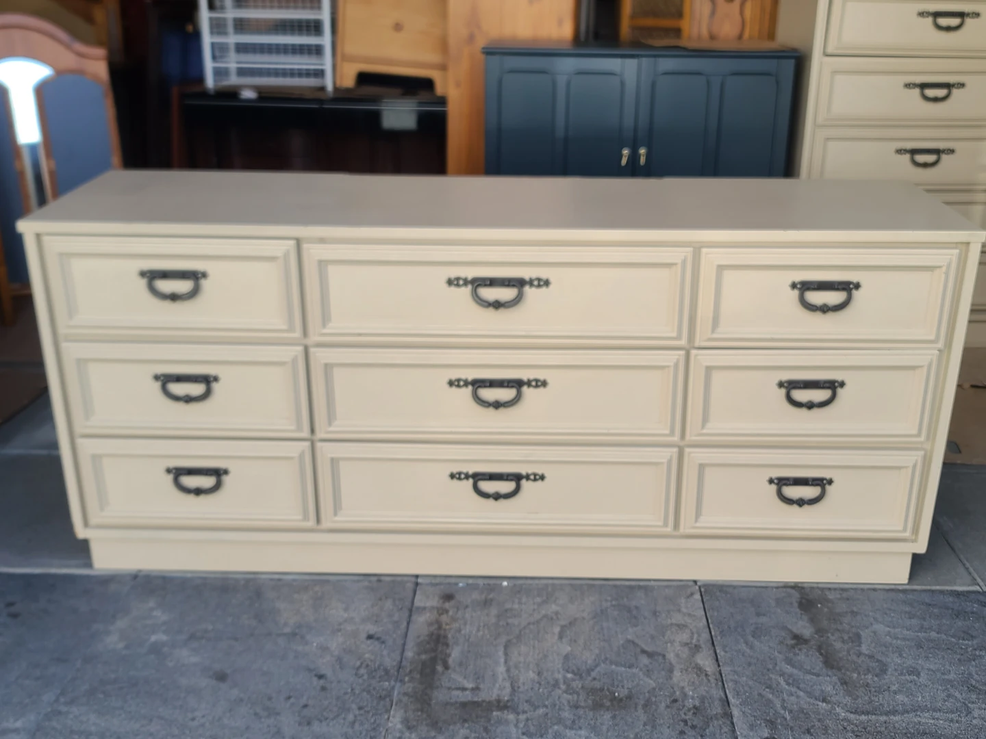 Vintage 9-Drawer Dresser with Mirror