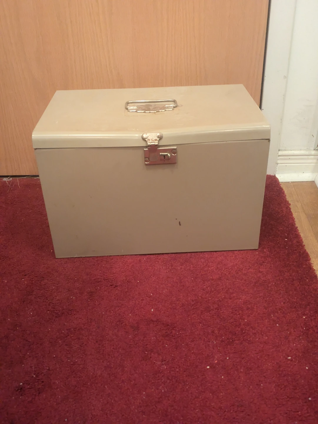 Vintage Metal Storage Box with Shelf