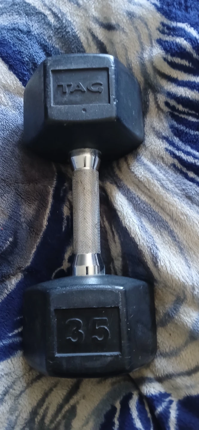 1 TAG 35 lb Hex Dumbbell