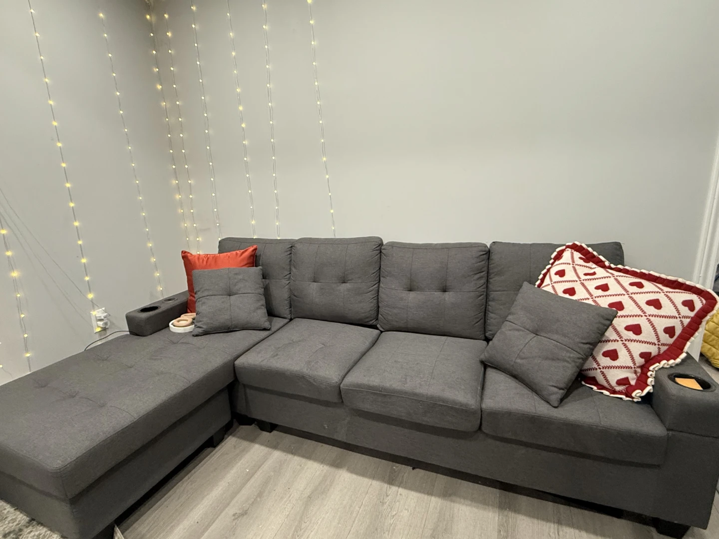 Grey Sectional Sofa with Chaise