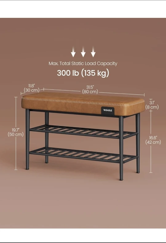3-level 32' Leather Padded Bench Storage *new - photo 5