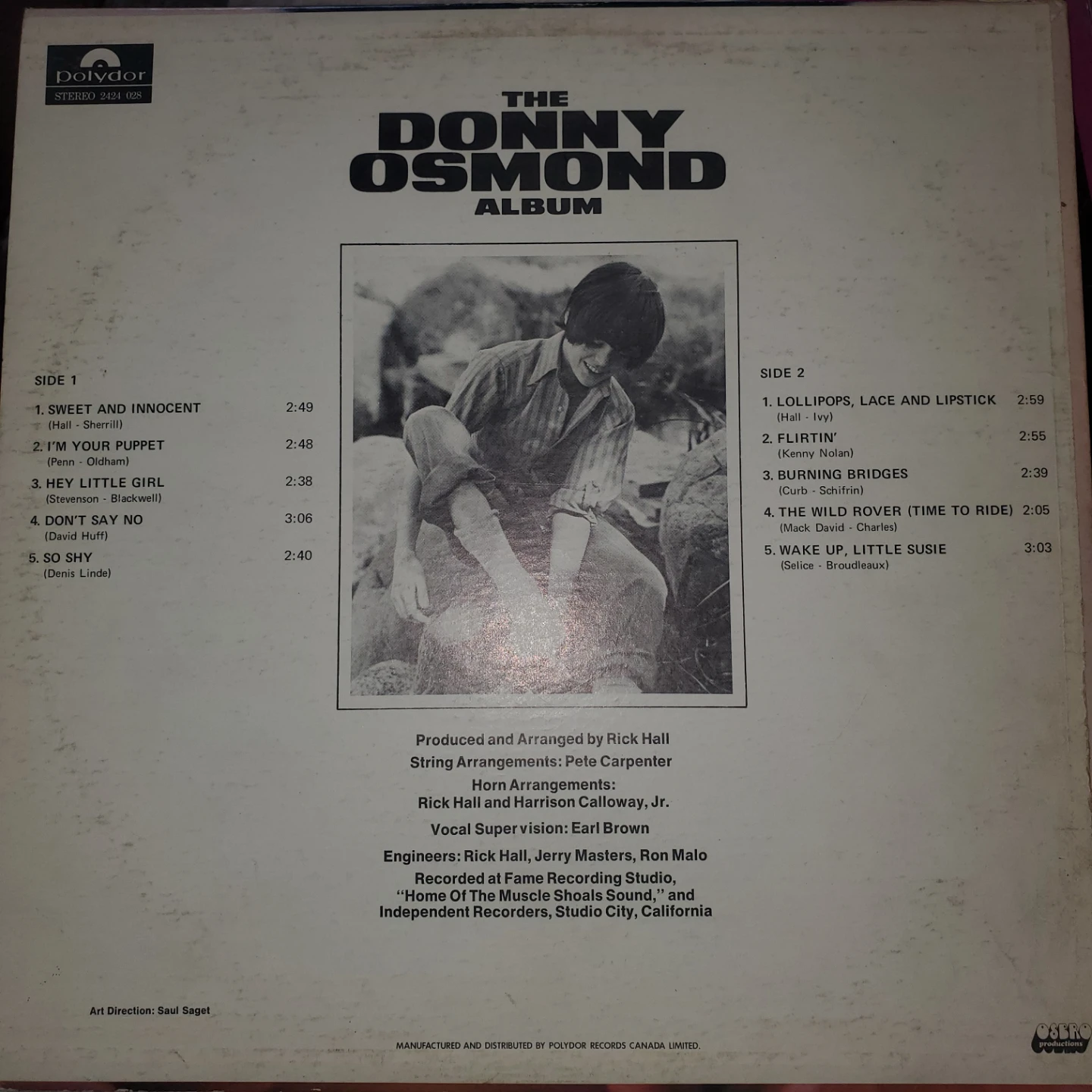 The Donny Osmond Album Vinyl Record - photo 2