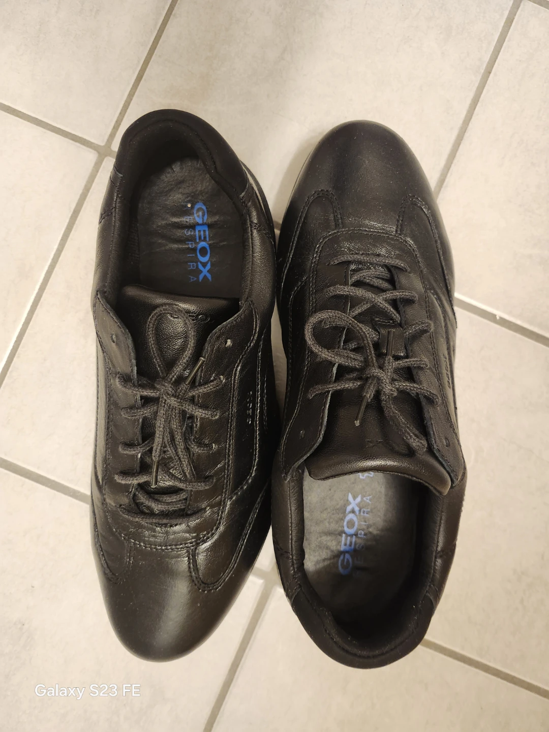 Geox Black Leather Men's Shoes