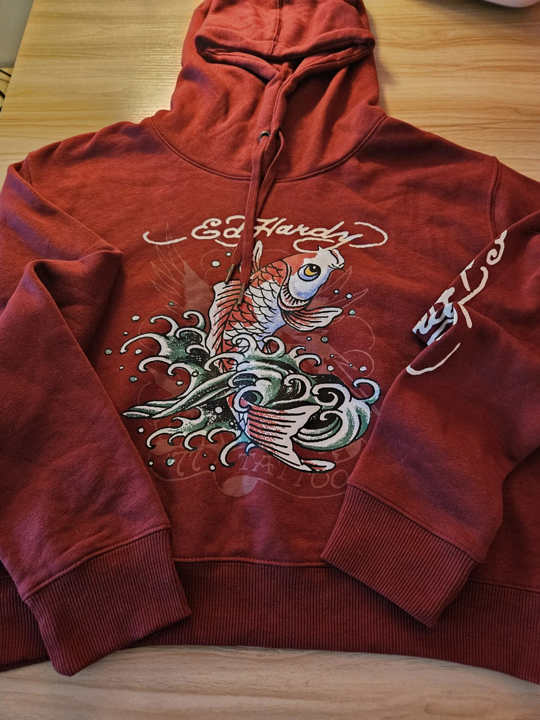 Ed Hardy Koi Fish Hoodie, Cropped - X- Large Womens - photo 2