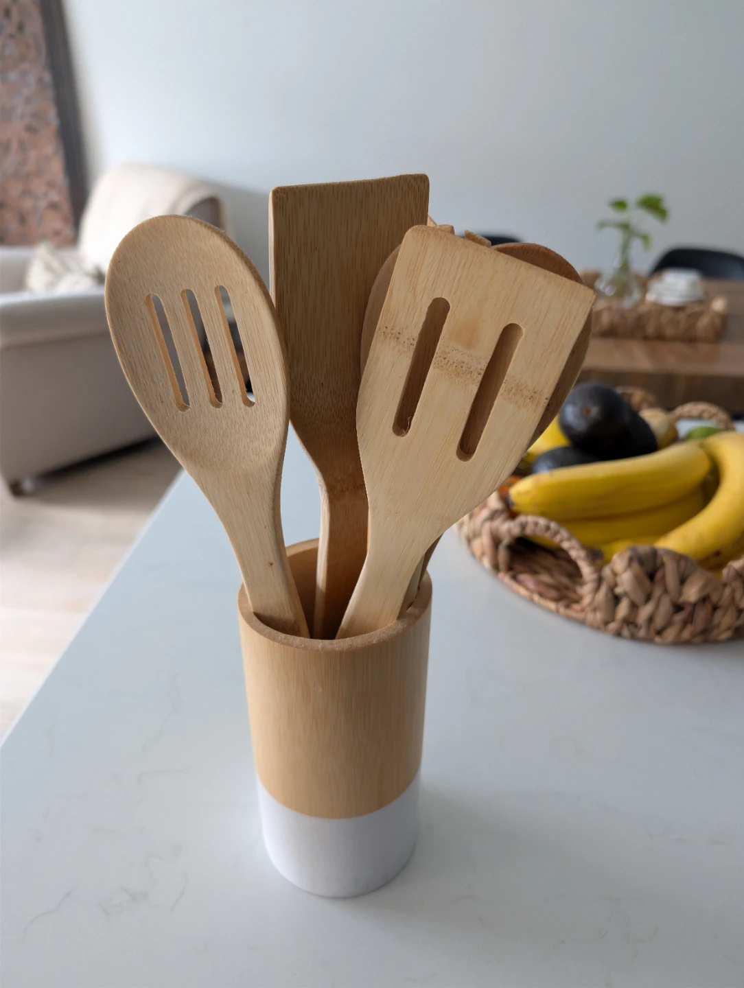 Bamboo Kitchen Utensil Set with Holder - photo 2