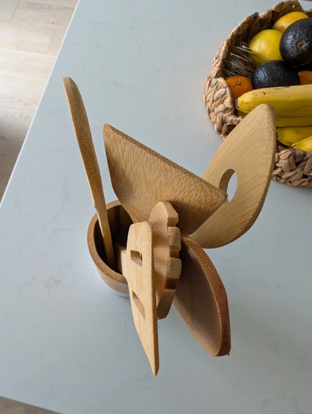 Bamboo Kitchen Utensil Set with Holder - photo 3