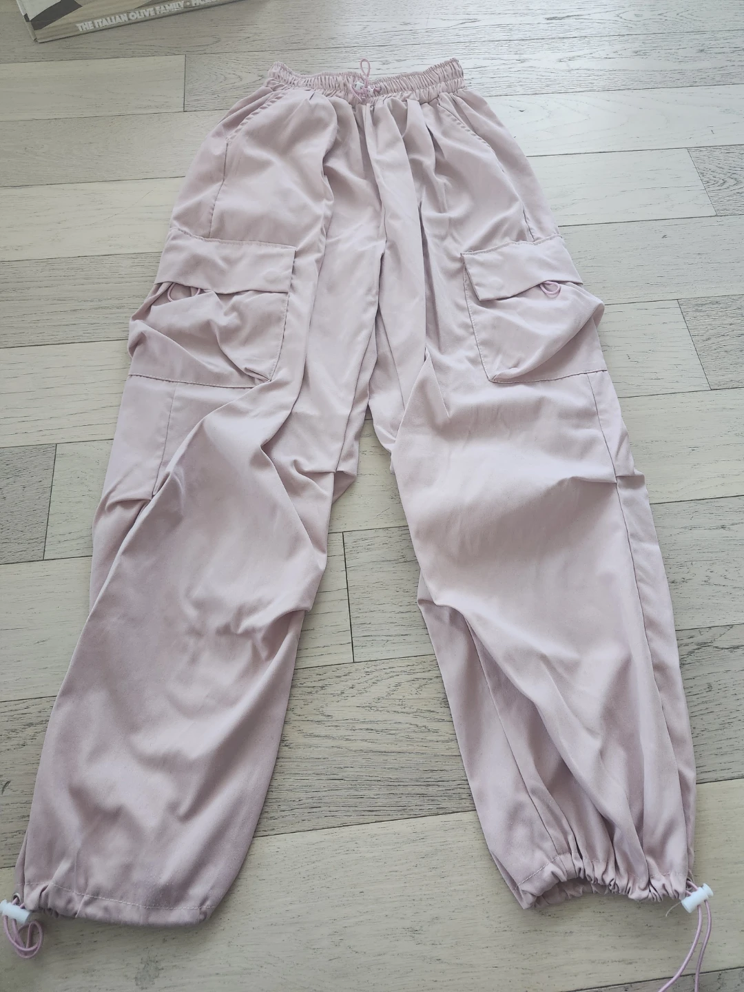 Pink Satin Cargo Pants