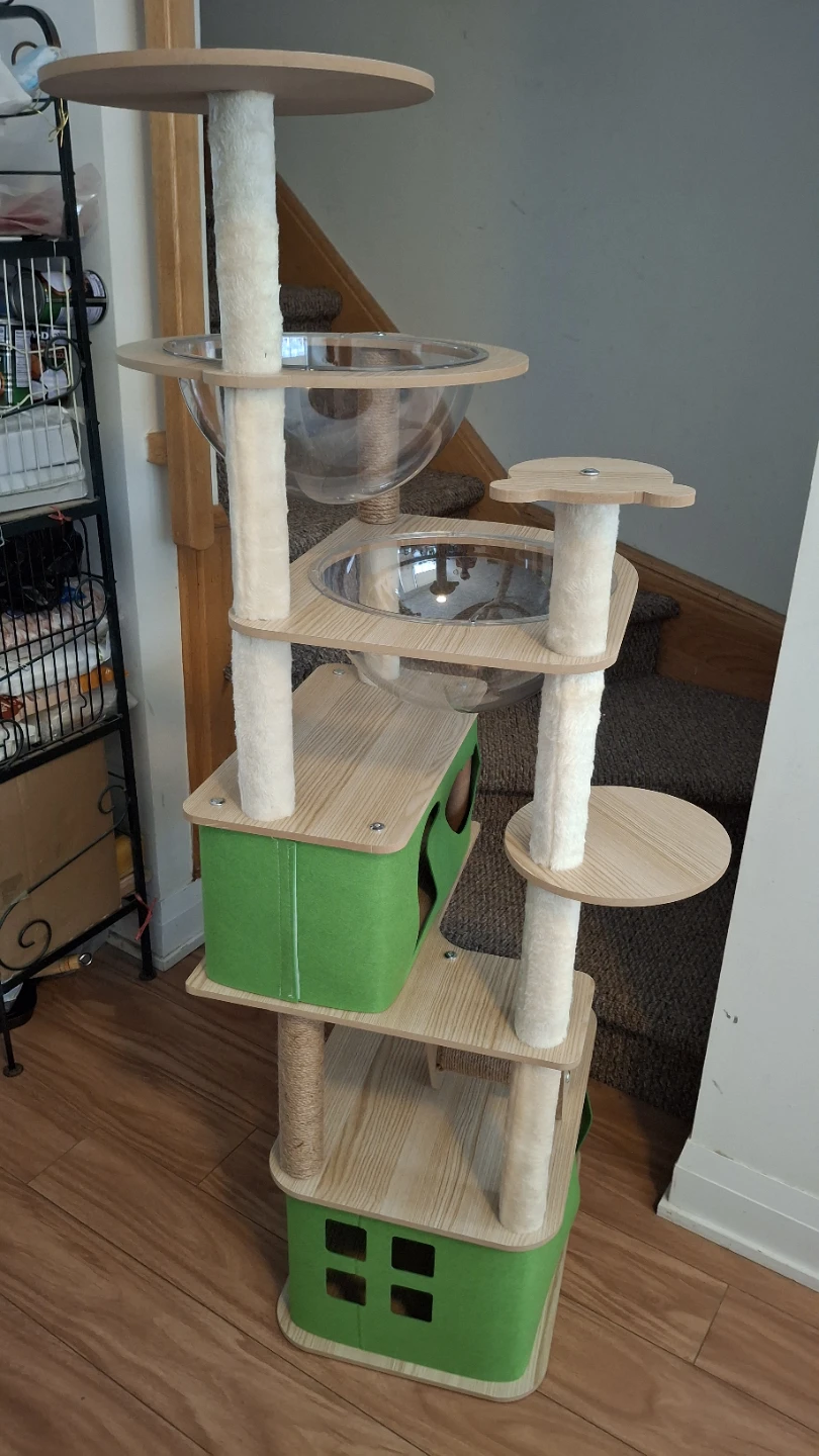 Multi‑Level Cat Tree with Dual Acrylic Bubble Pods 139cm - photo 3