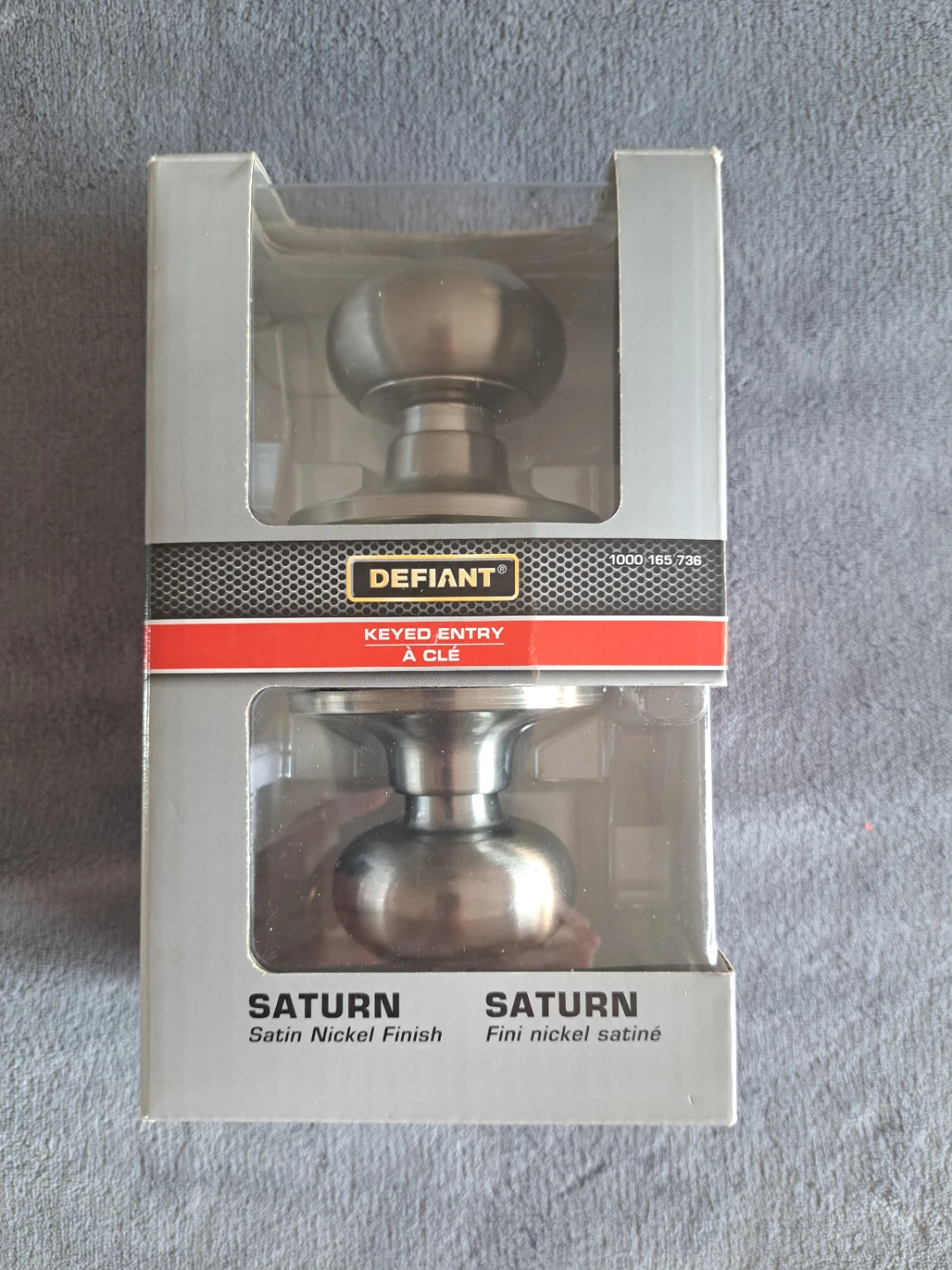 Defiant Saturn Keyed Entry Door Knob - Satin Nickel