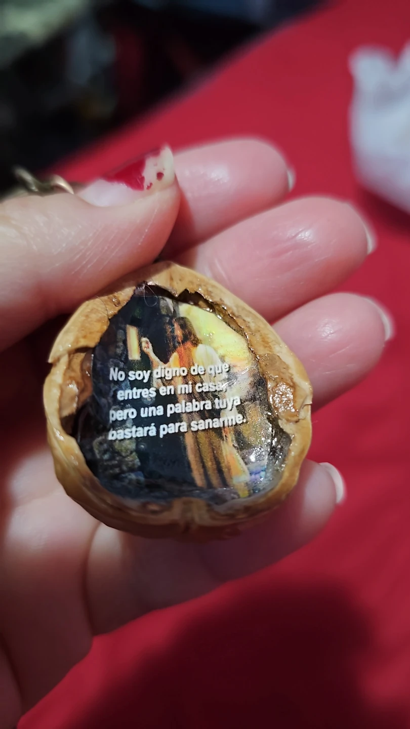 Religious item in a walnut shell