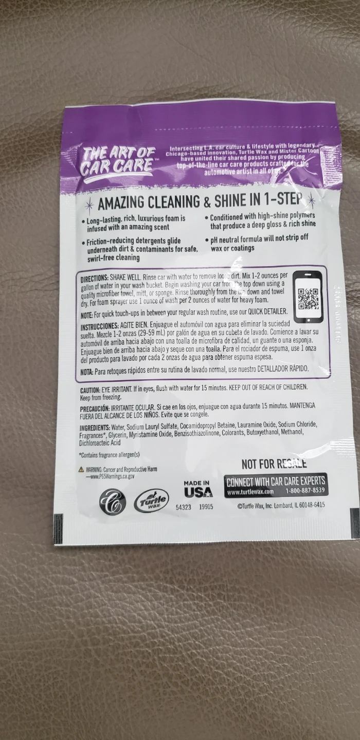 Turtle wax Slick Wash & Wax (4 Packets) - photo 3