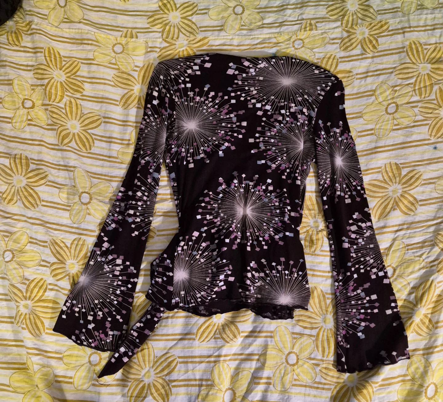 dark purple long sleeve wrap top - photo 2
