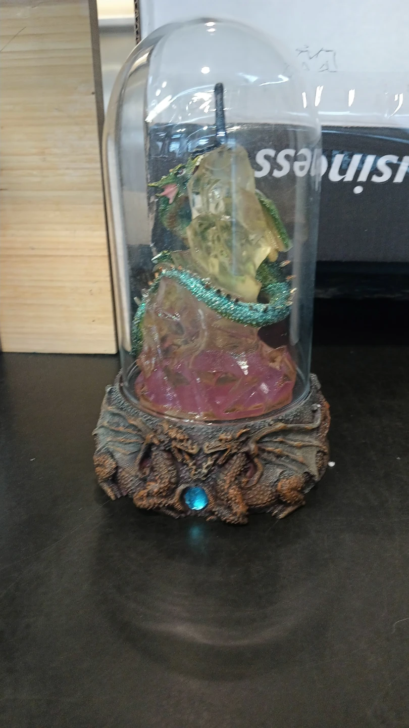 Dragon and Crystal Glass Dome Display - photo 2