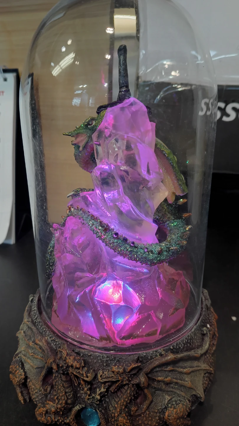 Dragon and Crystal Glass Dome Display - photo 3
