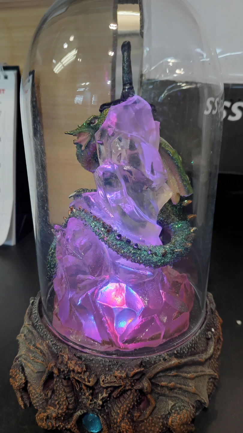 Dragon and Crystal Glass Dome Display - photo 4