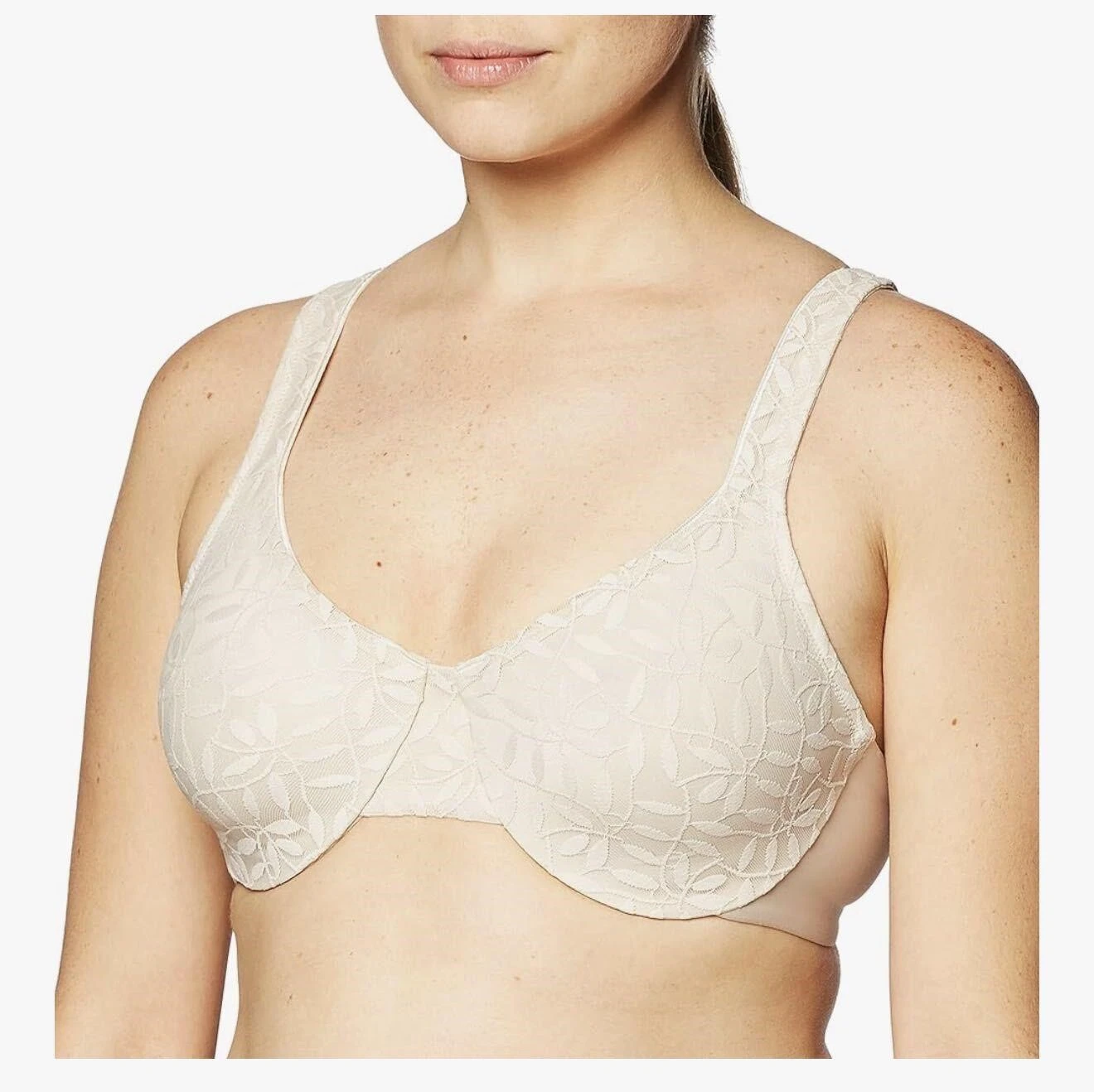 👙 Soutien-gorge Olga Lace Sheer Leaves – 40C (Butterscotch)👙