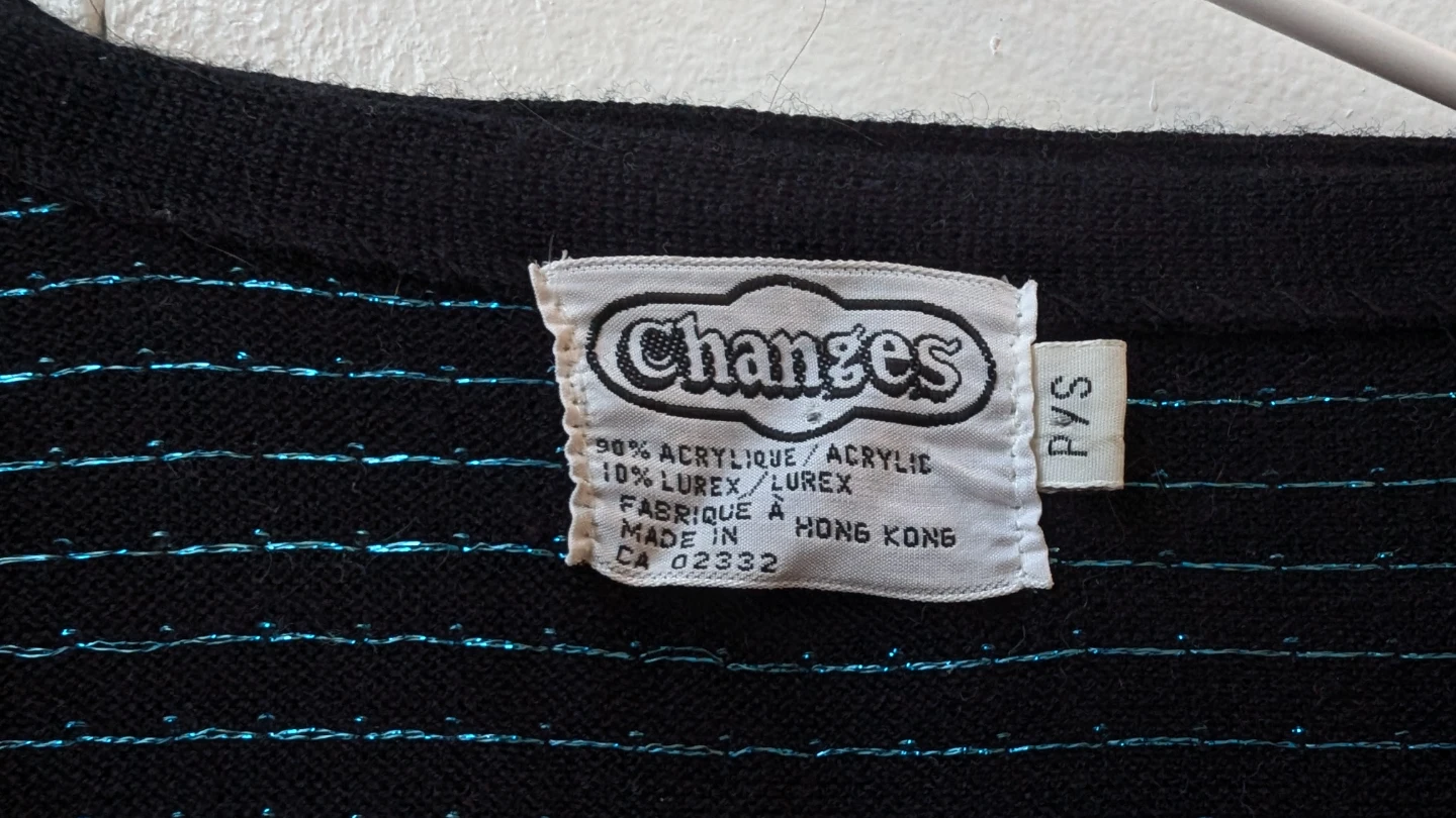 black double-breasted 80s cardigan - photo 4