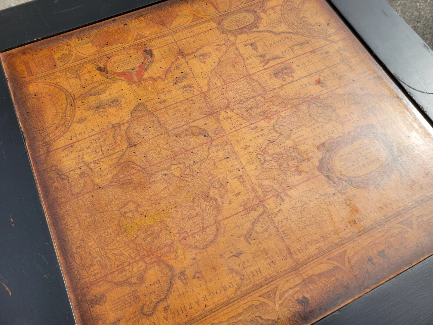 Unique Vintage World Map Table. BC Local Map Shelf - photo 4