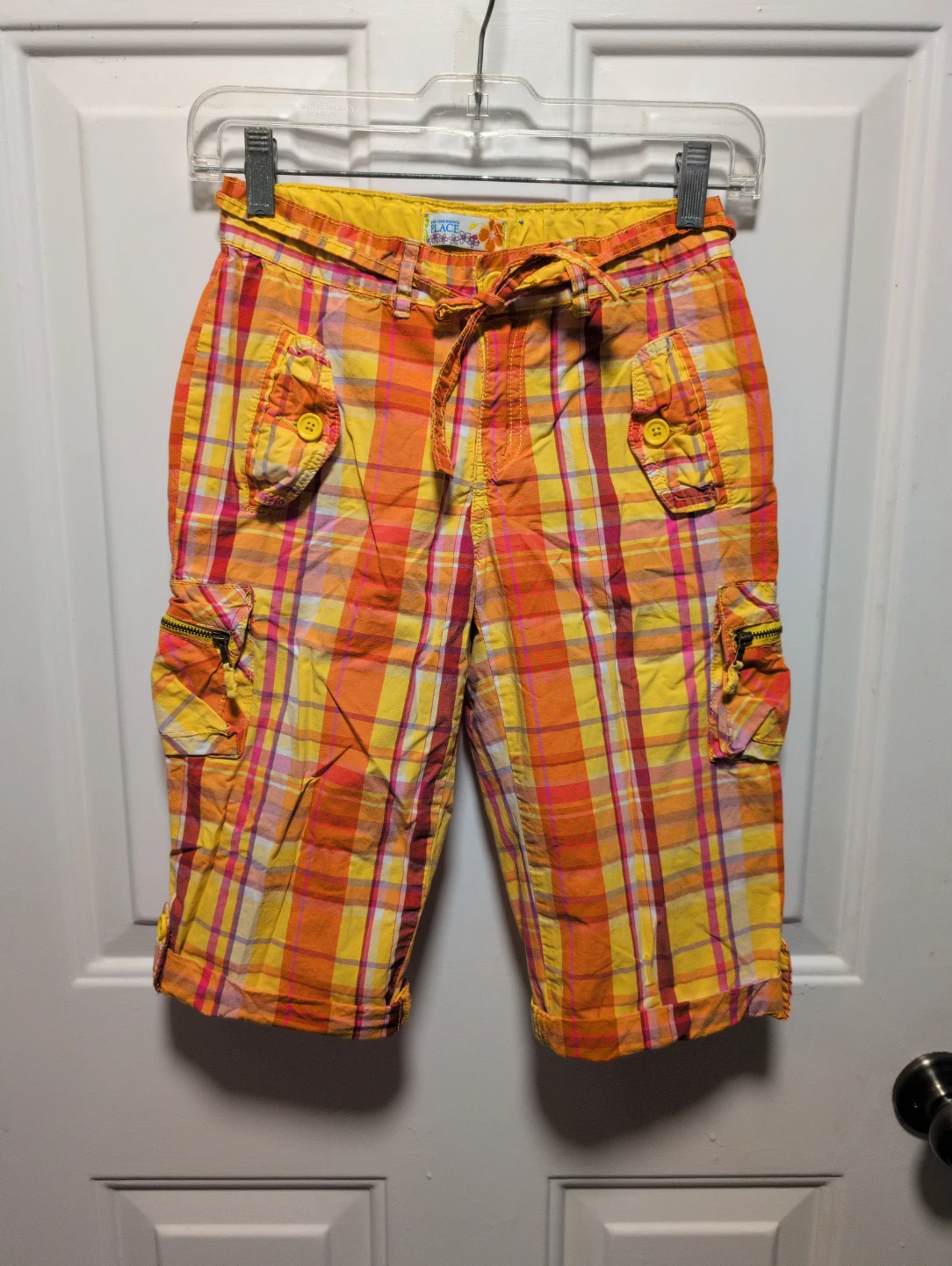 The Children's Place Plaid Cargo Shorts Size 12